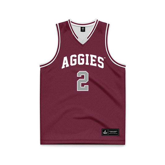 Texas A&M - NCAA Men's Basketball : Pop Isaacs - Maroon Basketball Jersey-0