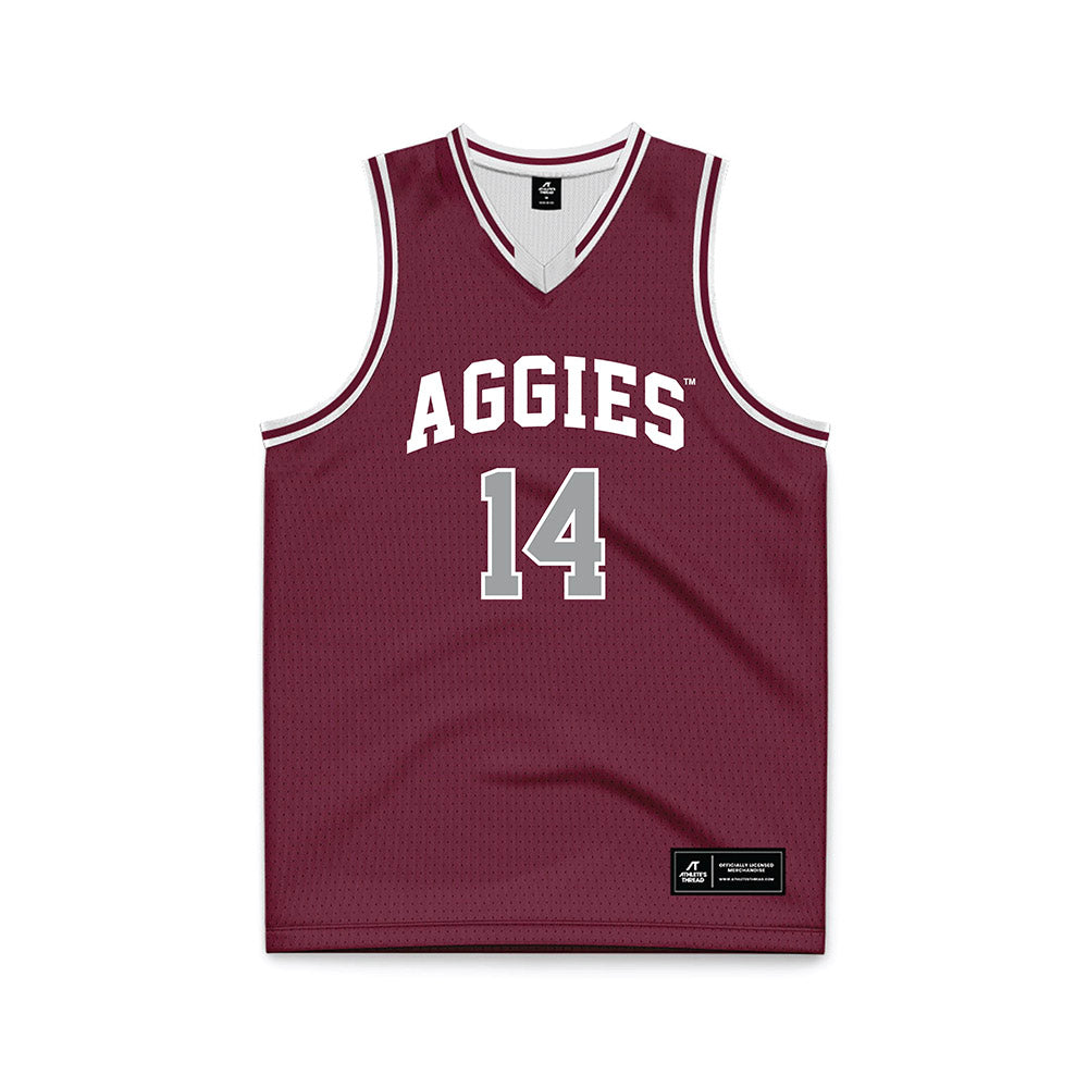 Texas A&M - NCAA Men's Basketball : Chris Mcdermott - Maroon Basketball Jersey-0