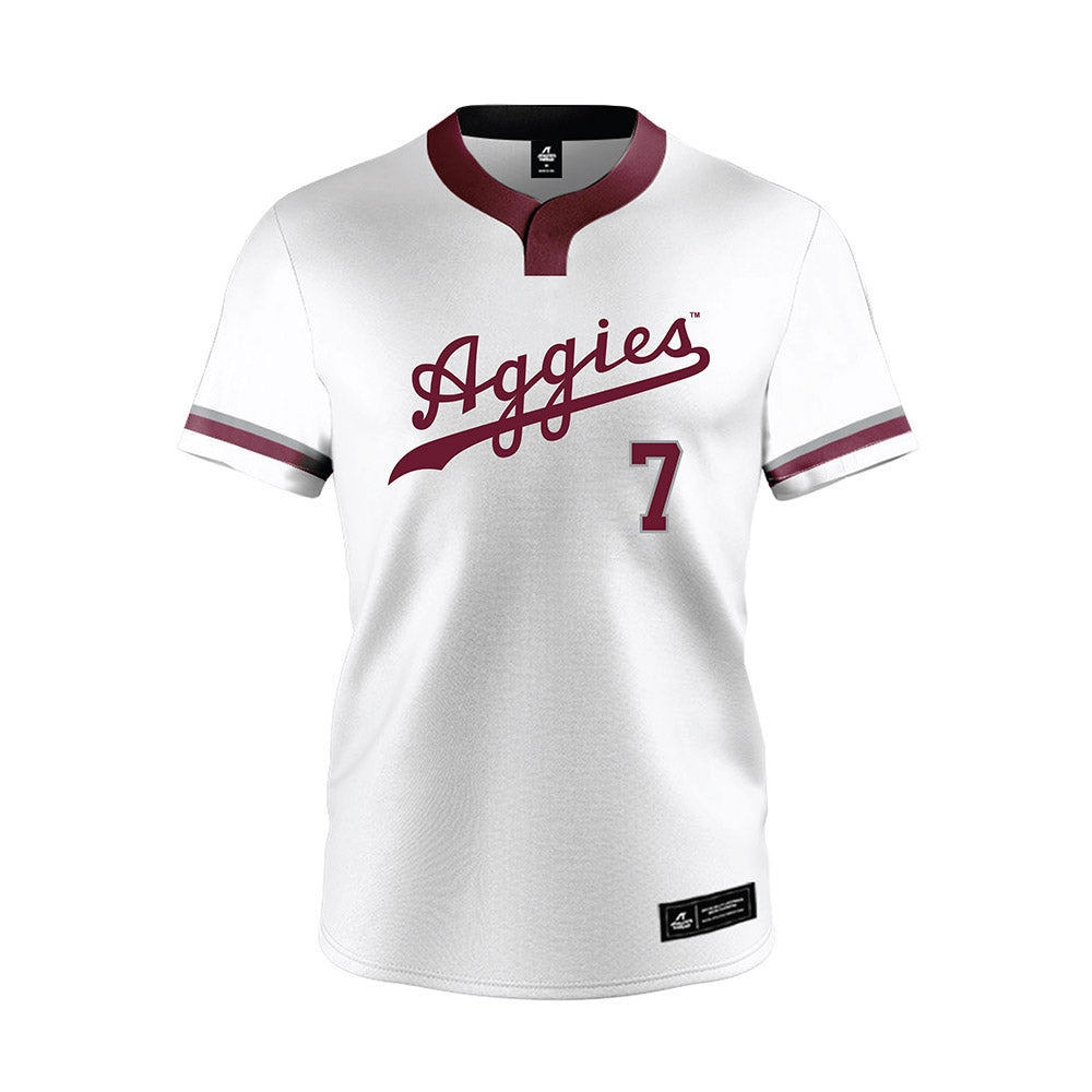 Texas A&M - NCAA Softball : Sydney Lessentine - White Jersey-0