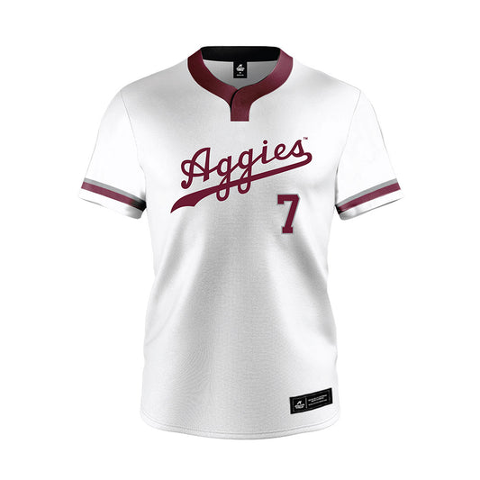 Texas A&M - NCAA Softball : Sydney Lessentine - White Jersey-0