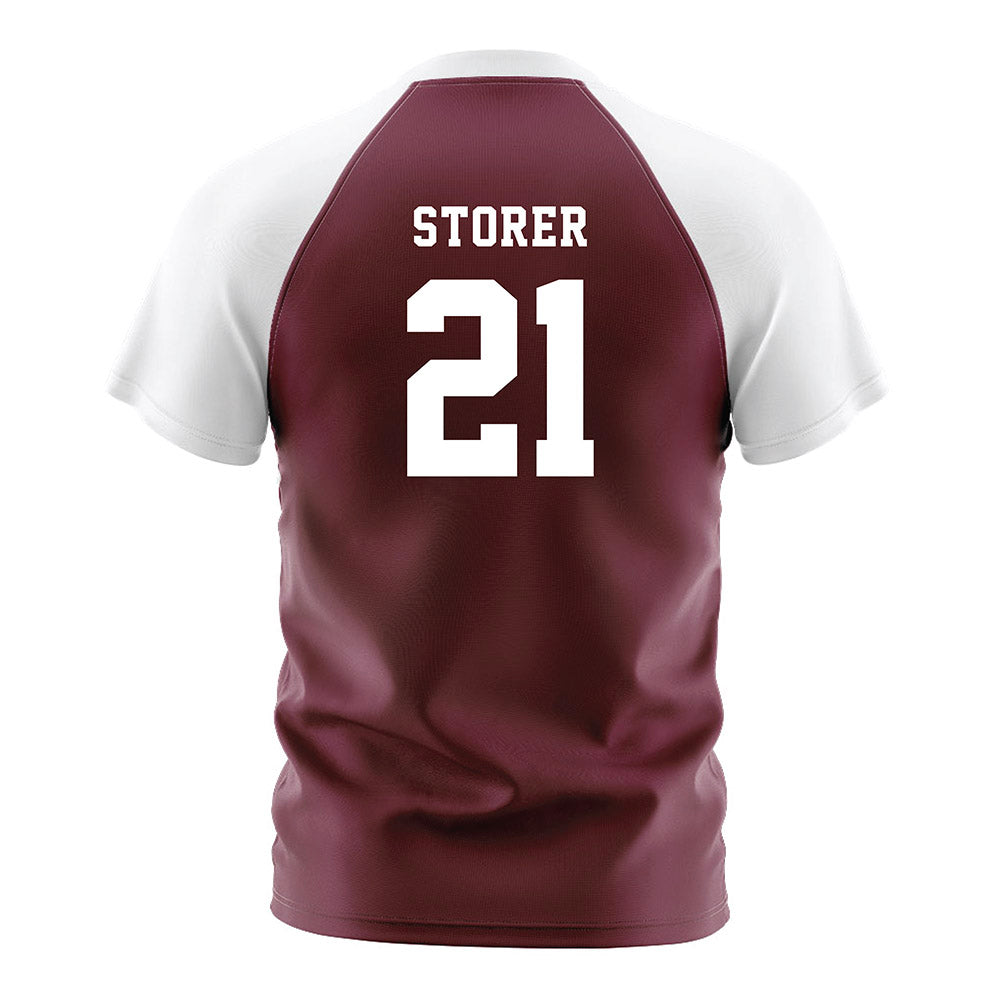 Texas A&M - NCAA Women's Soccer : Holly Storer - Maroon Soccer Jersey-1