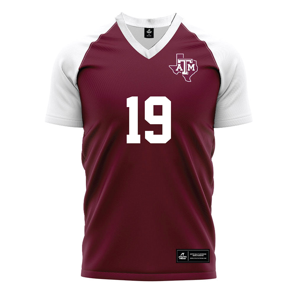 Texas A&M - NCAA Women's Soccer : Eloise Descheneaux - Maroon Soccer Jersey-0