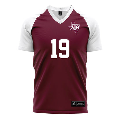 Texas A&M - NCAA Women's Soccer : Eloise Descheneaux - Maroon Soccer Jersey-0