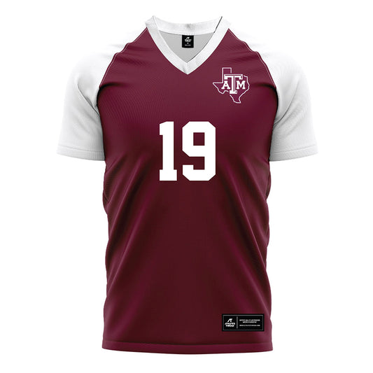 Texas A&M - NCAA Women's Soccer : Eloise Descheneaux - Maroon Soccer Jersey-0