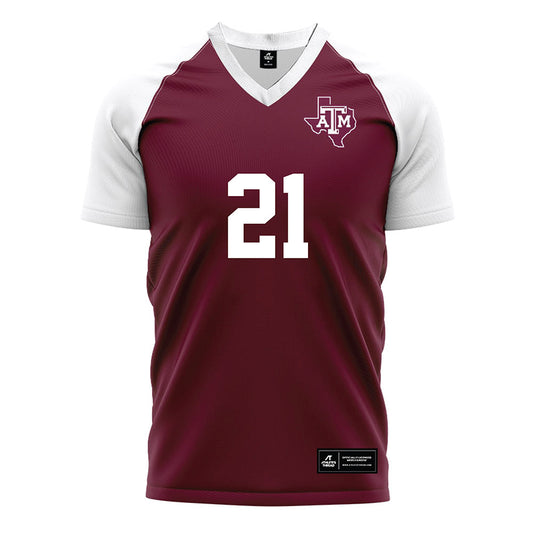 Texas A&M - NCAA Women's Soccer : Holly Storer - Maroon Soccer Jersey-0