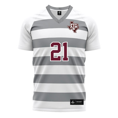 Texas A&M - NCAA Women's Soccer : Holly Storer - White Soccer Jersey-0