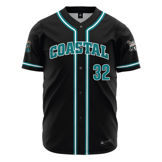 Coastal Carolina - NCAA Baseball : Connor Kane - Black Jersey-0