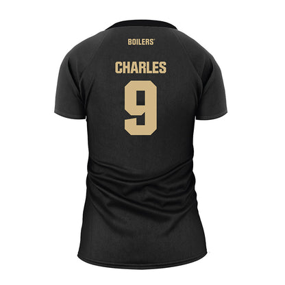 Purdue - NCAA Women's Volleyball : Dior Charles - Black Volleyball Jersey-1