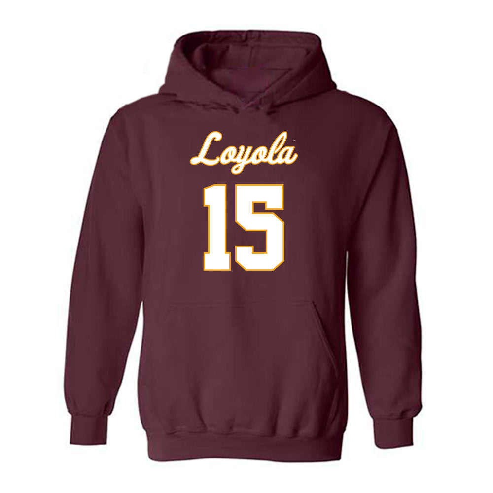 Loyola - NCAA Men's Volleyball : William Hatch - Replica Shersey Hooded Sweatshirt-0