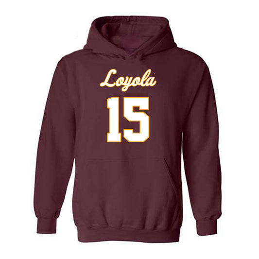 Loyola - NCAA Men's Volleyball : William Hatch - Replica Shersey Hooded Sweatshirt-0