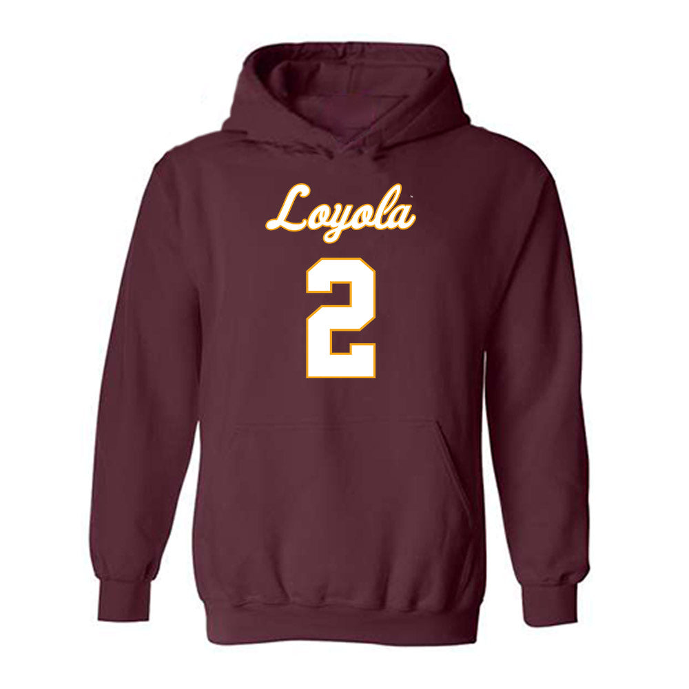 Loyola - NCAA Men's Volleyball : Benjamin Winokur - Replica Shersey Hooded Sweatshirt-0