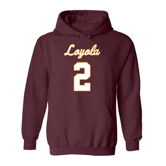 Loyola - NCAA Men's Volleyball : Benjamin Winokur - Replica Shersey Hooded Sweatshirt-0