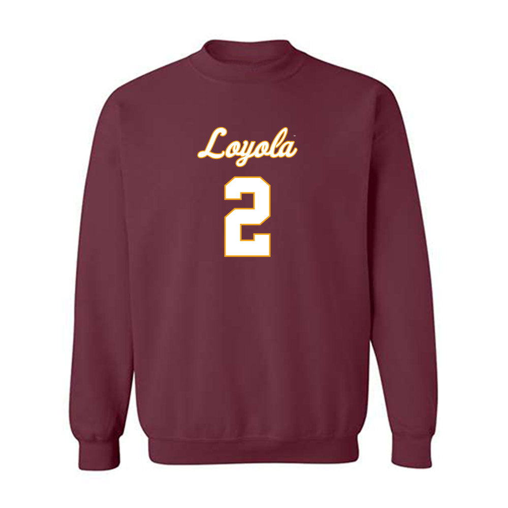 Loyola - NCAA Men's Volleyball : Benjamin Winokur - Replica Shersey Crewneck Sweatshirt-0