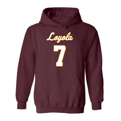 Loyola - NCAA Men's Volleyball : Jake Read - Replica Shersey Hooded Sweatshirt-0