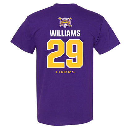 LSU - NCAA Baseball : Cooper Williams - National Championship Shersey T-Shirt-1