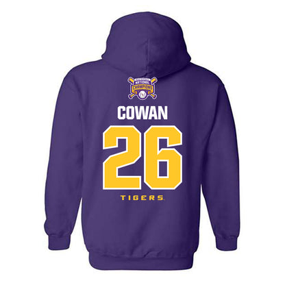 LSU - NCAA Baseball : Zac Cowan - National Championship Shersey Hooded Sweatshirt-1