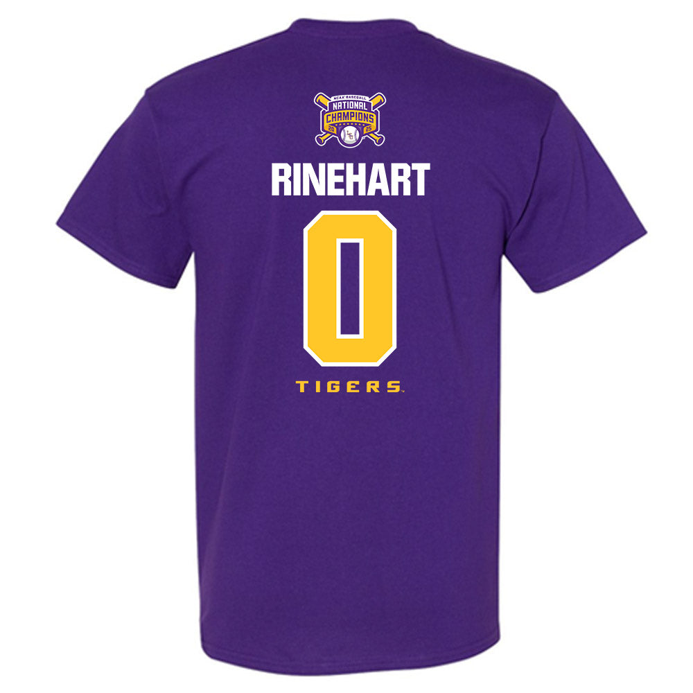 LSU - NCAA Baseball : Jace Rinehart - National Championship Shersey T-Shirt-1