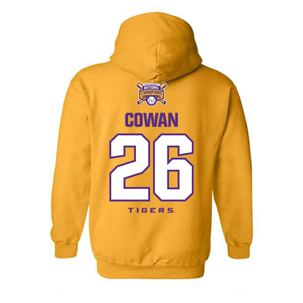 LSU - NCAA Baseball : Zac Cowan - National Championship Shersey Hooded Sweatshirt-1