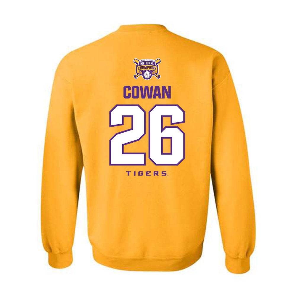 LSU - NCAA Baseball : Zac Cowan - National Championship Shersey Crewneck Sweatshirt-1