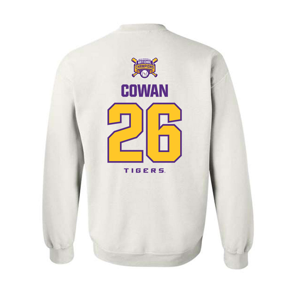 LSU - NCAA Baseball : Zac Cowan - National Championship Shersey Crewneck Sweatshirt-1