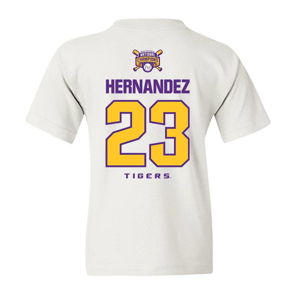 LSU - NCAA Baseball : Luis Hernandez - National Championship Shersey Youth T-Shirt-1