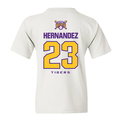 LSU - NCAA Baseball : Luis Hernandez - National Championship Shersey Youth T-Shirt-1