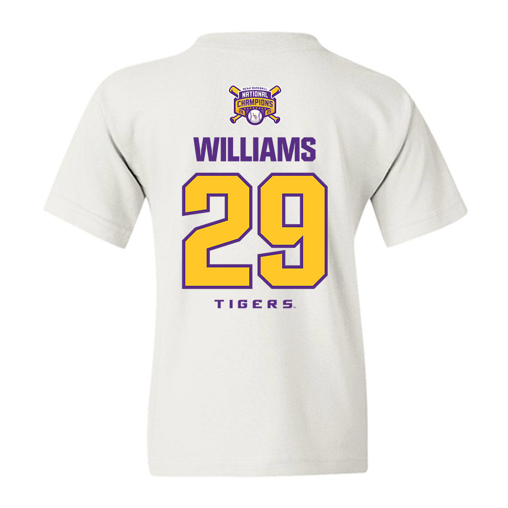 LSU - NCAA Baseball : Cooper Williams - National Championship Shersey Youth T-Shirt-1