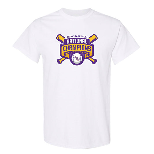 LSU - NCAA Baseball : Tanner Reaves - National Championship Shersey T-Shirt-0
