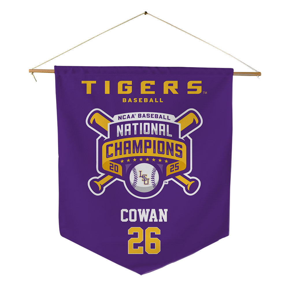 LSU - NCAA Baseball : Zac Cowan - National Championship Shersey Pennant - 18" x 21"-0
