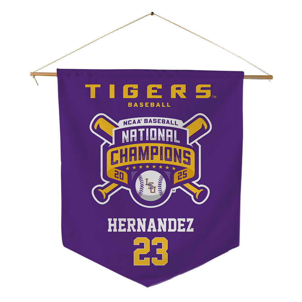 LSU - NCAA Baseball : Luis Hernandez - National Championship Shersey Pennant - 18" x 21"-0