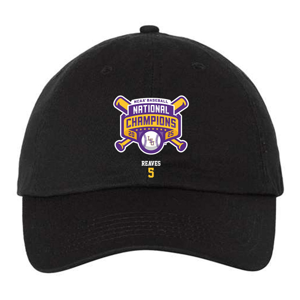 LSU - NCAA Baseball : Tanner Reaves - National Championship Dad Hat-0