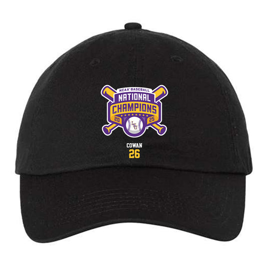 LSU - NCAA Baseball : Zac Cowan - National Championship Dad Hat-0