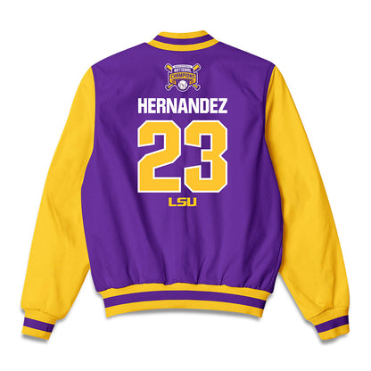 LSU - NCAA Baseball : Luis Hernandez - National Championship Bomber Jacket-1