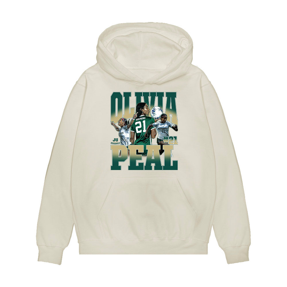 Jacksonville - NCAA Women's Soccer : Olivia Peal - Collage Premium Hooded Sweatshirt-0