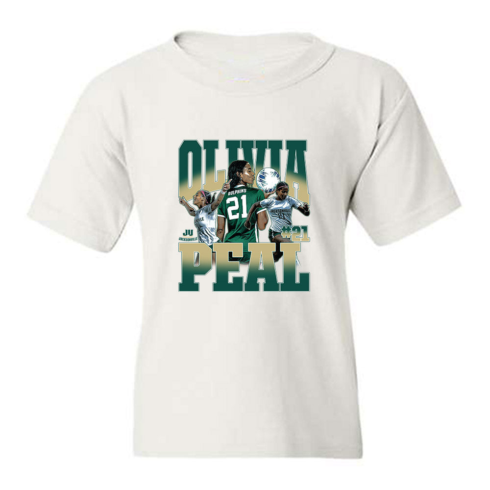 Jacksonville - NCAA Women's Soccer : Olivia Peal - Collage Youth T-Shirt-0