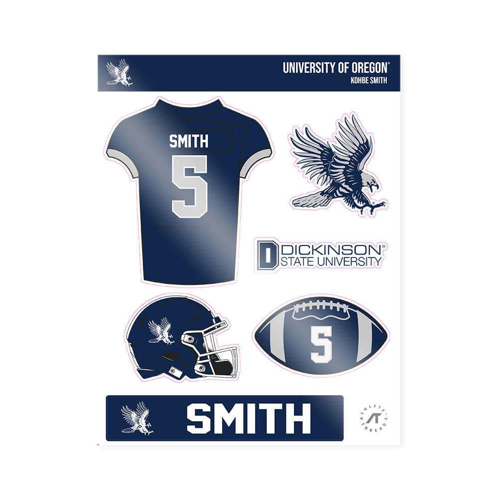 Dickinson State - NCAA Football : Kohbe Smith - Sticker Sheet-0