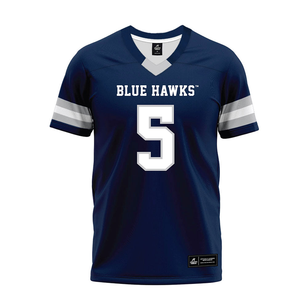 Dickinson State - NCAA Football : Kohbe Smith - Navy Premium Football Jersey-0