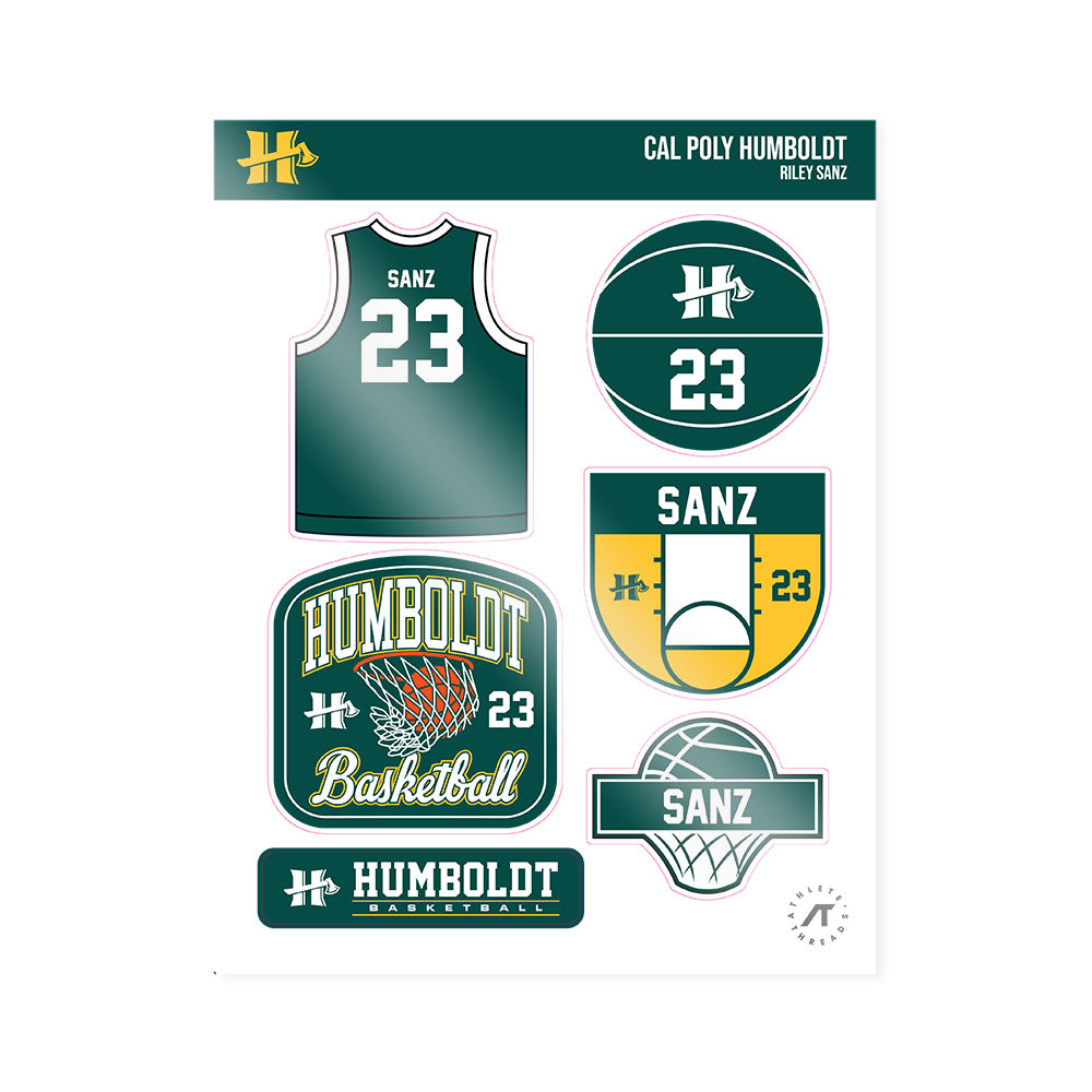 Humboldt State - NCAA Women's Basketball : Riley Sanz - Sticker Sheet-0