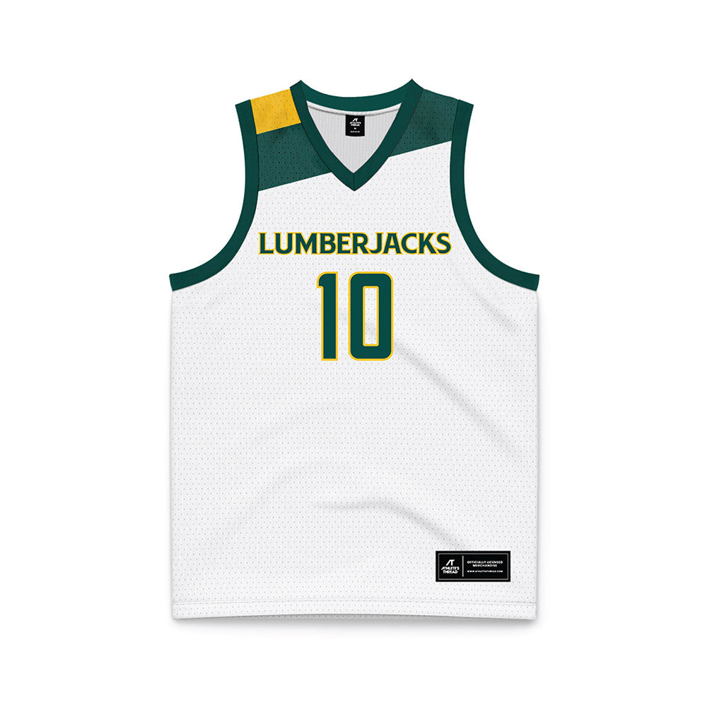 Humboldt State - NCAA Men's Basketball : Marsai Mason - White Basketball Jersey-0