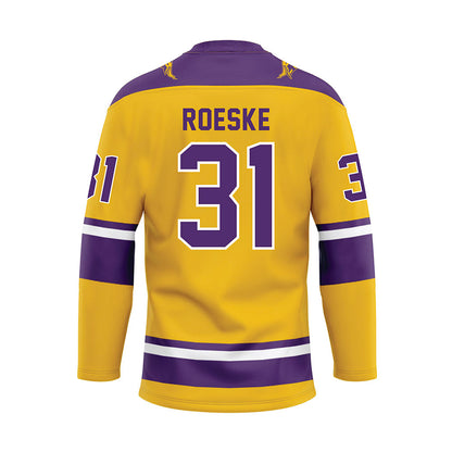 Minn. St. - NCAA Women's Ice Hockey : Kaydence Roeske - Gold Hockey Jersey-1
