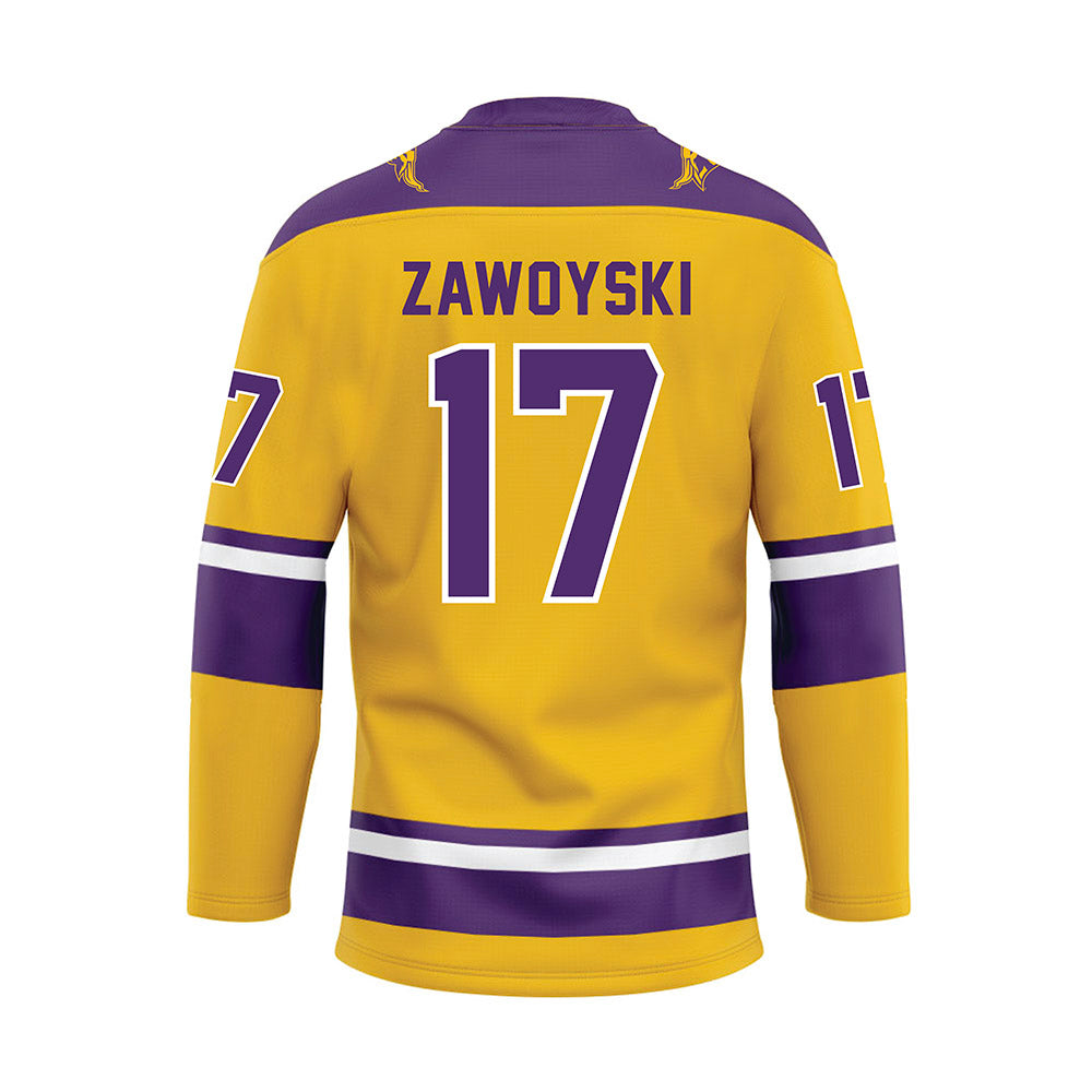 Minn. St. - NCAA Women's Ice Hockey : Lauren Zawoyski - Gold Hockey Jersey-1