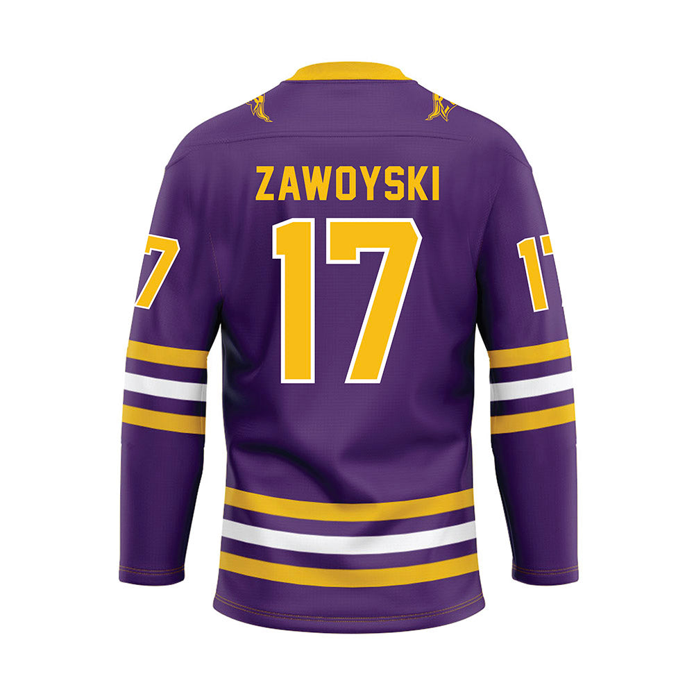 Minn. St. - NCAA Women's Ice Hockey : Lauren Zawoyski - Purple Hockey Jersey-1