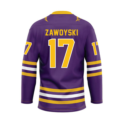 Minn. St. - NCAA Women's Ice Hockey : Lauren Zawoyski - Purple Hockey Jersey-1