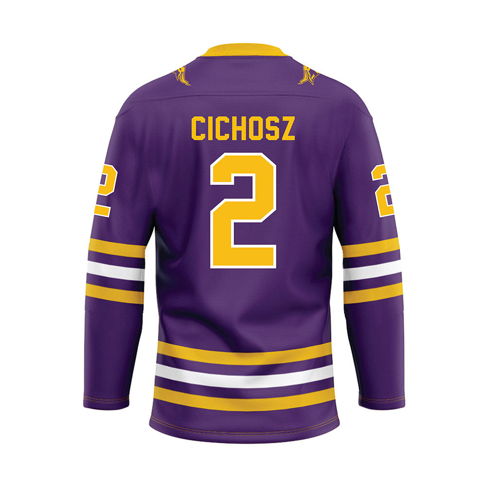 Minn. St. - NCAA Women's Ice Hockey : Mika Cichosz - Purple Hockey Jersey-1