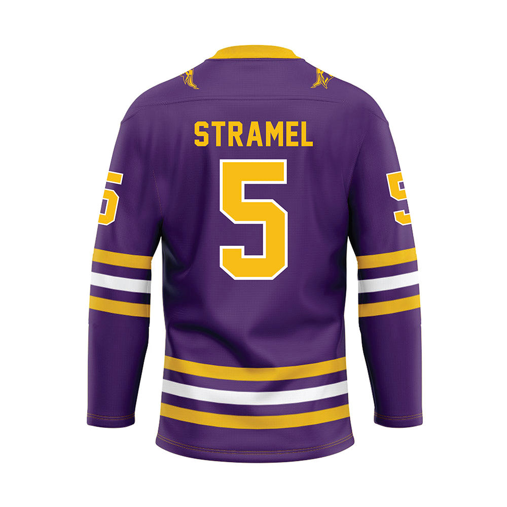 Minn. St. - NCAA Women's Ice Hockey : Sophie Stramel - Purple Hockey Jersey-1