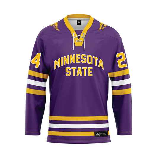 Minn. St. - NCAA Women's Ice Hockey : Taylor Otremba - Purple Hockey Jersey-0