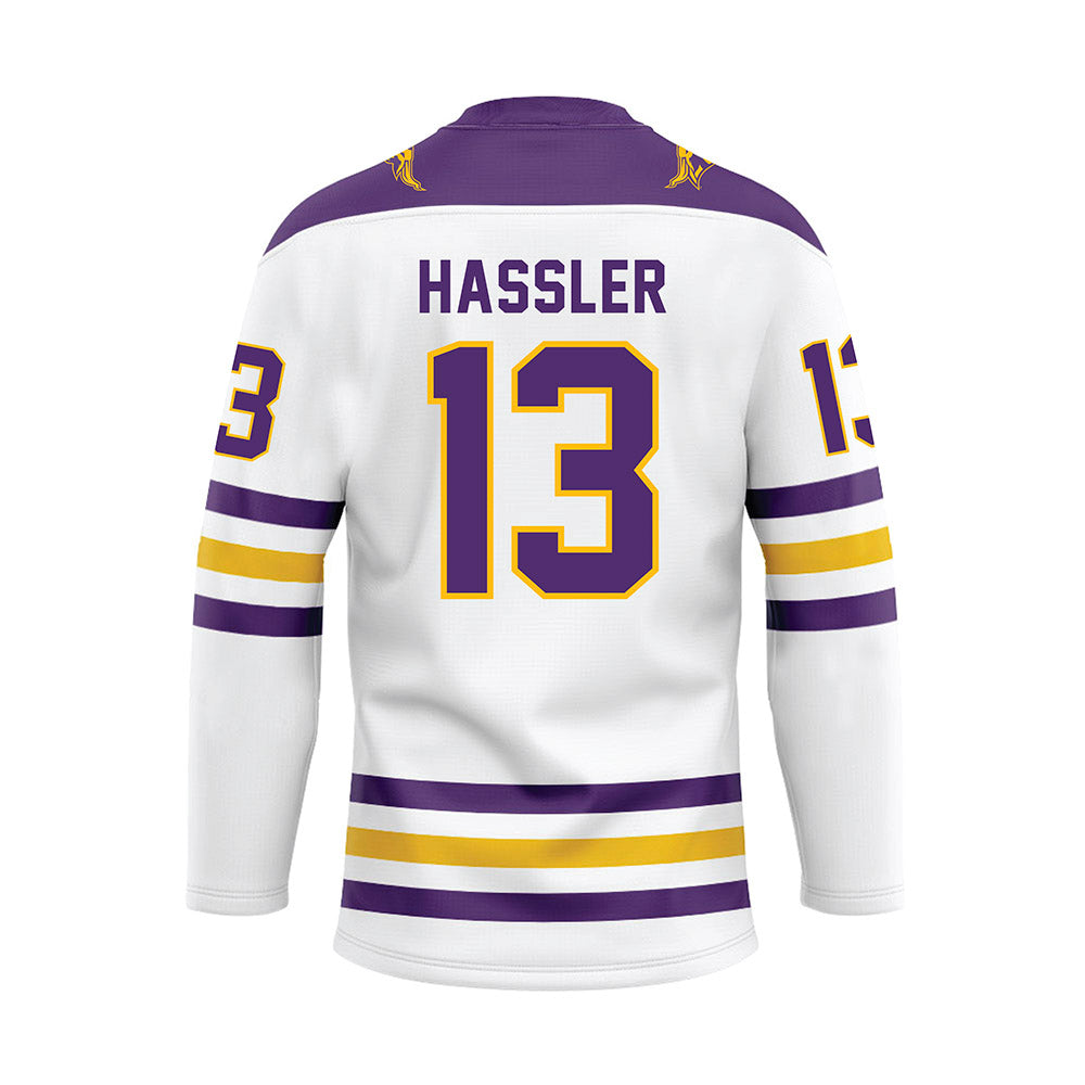Minn. St. - NCAA Women's Ice Hockey : Kendall Hassler - White Hockey Jersey-1