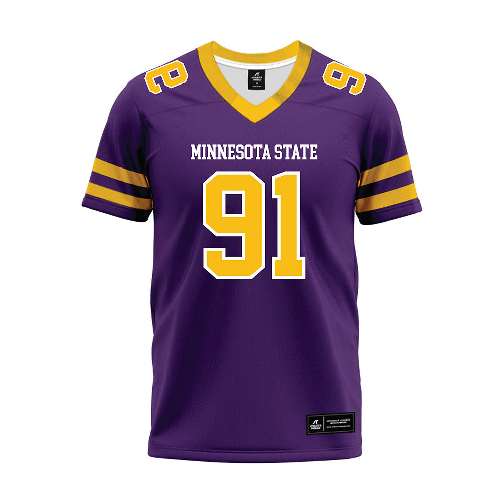 Minn. St. - NCAA Football : Sam Bossman - Purple Premium Football Jersey-0
