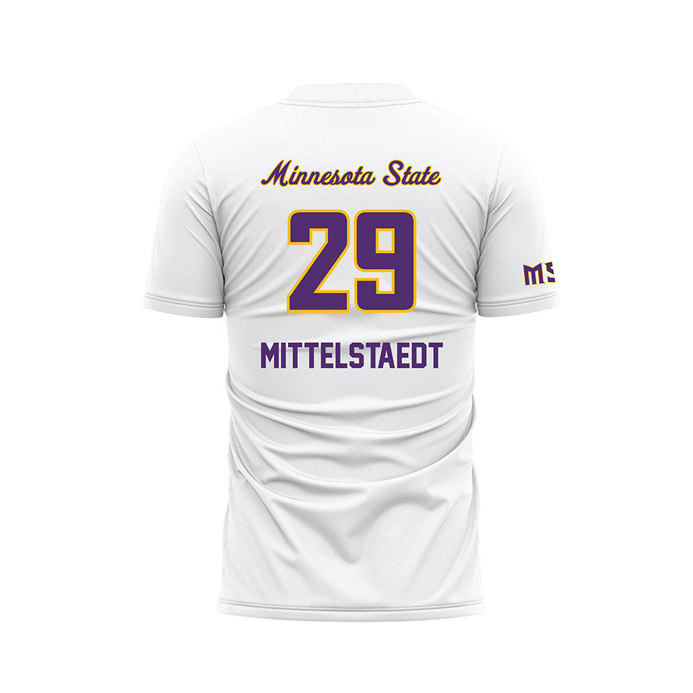 Minn. St. - NCAA Women's Soccer : Isabella Mittelstaedt - White Soccer Jersey-1