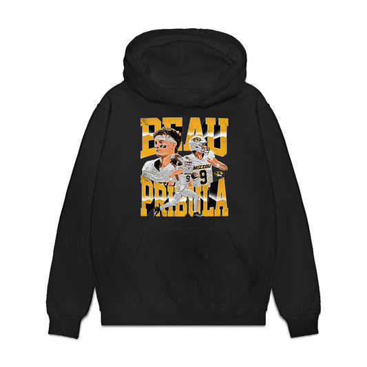 Missouri - NCAA Football : Beau Pribula - Collage Premium Hooded Sweatshirt-0